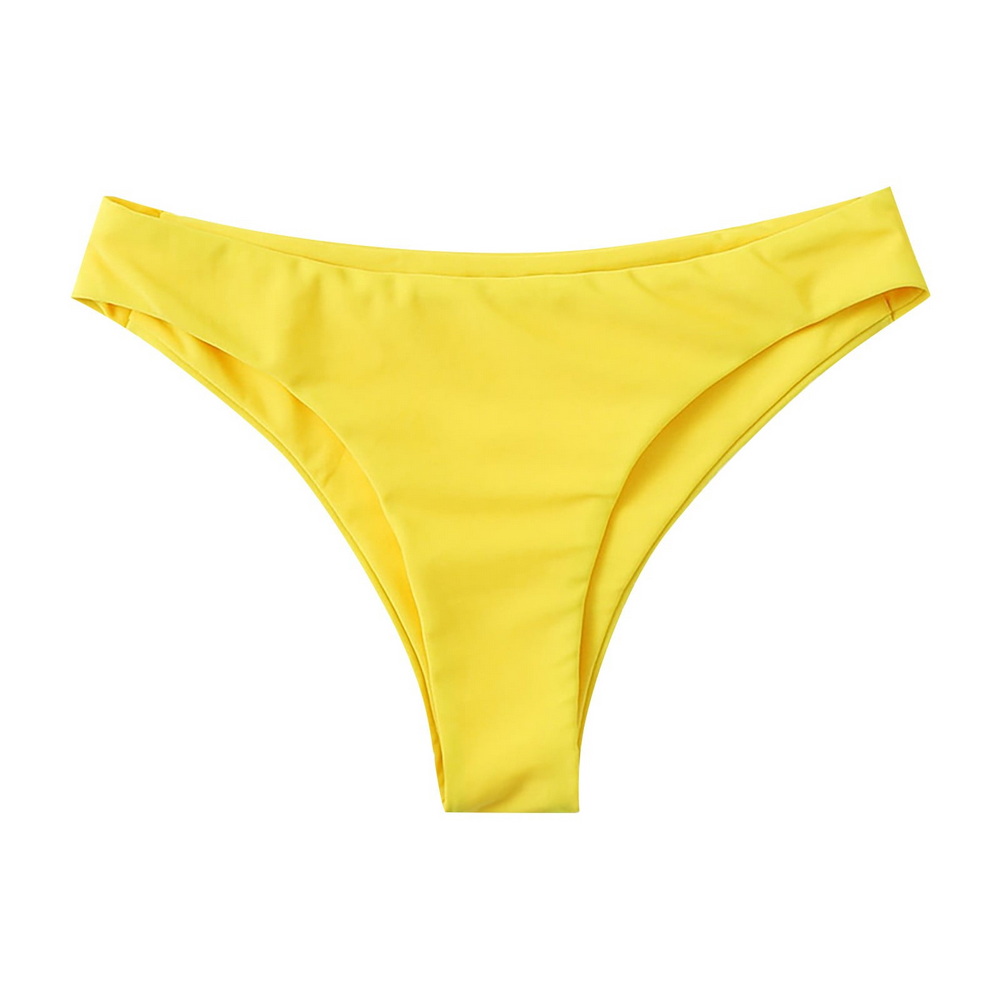 Women s Bikini Bottoms High Cut Swimsuit Bottom Solid Color Mid Waist Swim Bottoms Pantalons de bany de tall alt per a dona Pantalons de bany de cintura mitjana de color sòlid