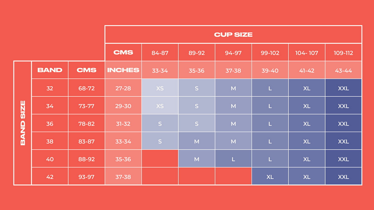 Sports Bra Size Chart How To Measure For A Sports Bra Alpha Cup Sizing For Sizes XS XXL Sports Bra Size Chart Cumu Misura Per Un Sports Bra Alpha Cup Sizing For Sizes XS XXL