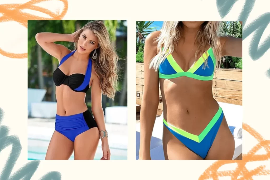 high-contrast swimwear لباس شنا با کنتراست بالا