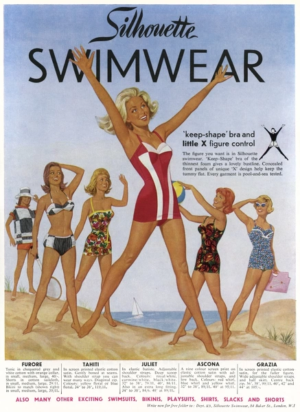 silhouette swimwear ad 1962 Silhouette Badekleeder Annonce 1962