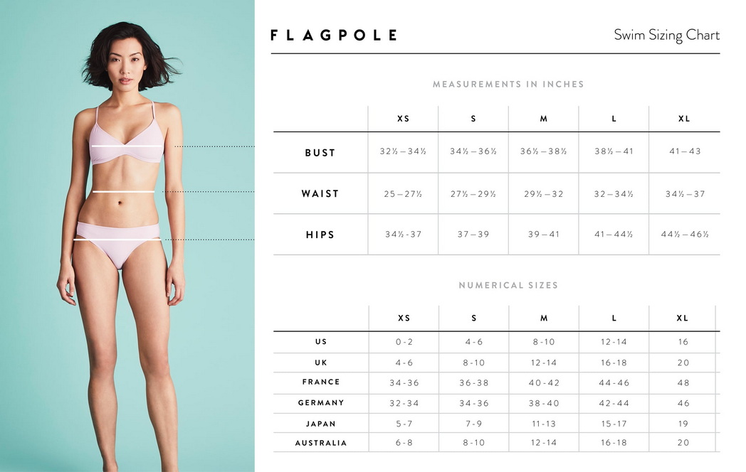 flagpole swim sizing chart Siart maint nofio polyn fflag