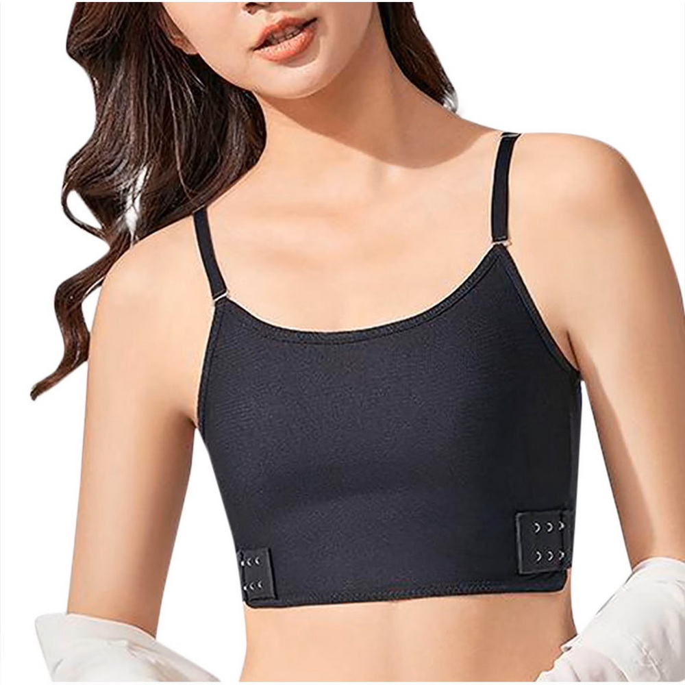 Adjustable Chest Binder for Women Binder Bra Lace Binder Tank Top Beautiful Back Side Buckle Thin Cup Sports Bras Black M Justerbar brystbinder til kvinder Binder BH Blonde Binder Tank Top Smuk Bagside Spænde Tynd Cup Sports BH'er Sort M